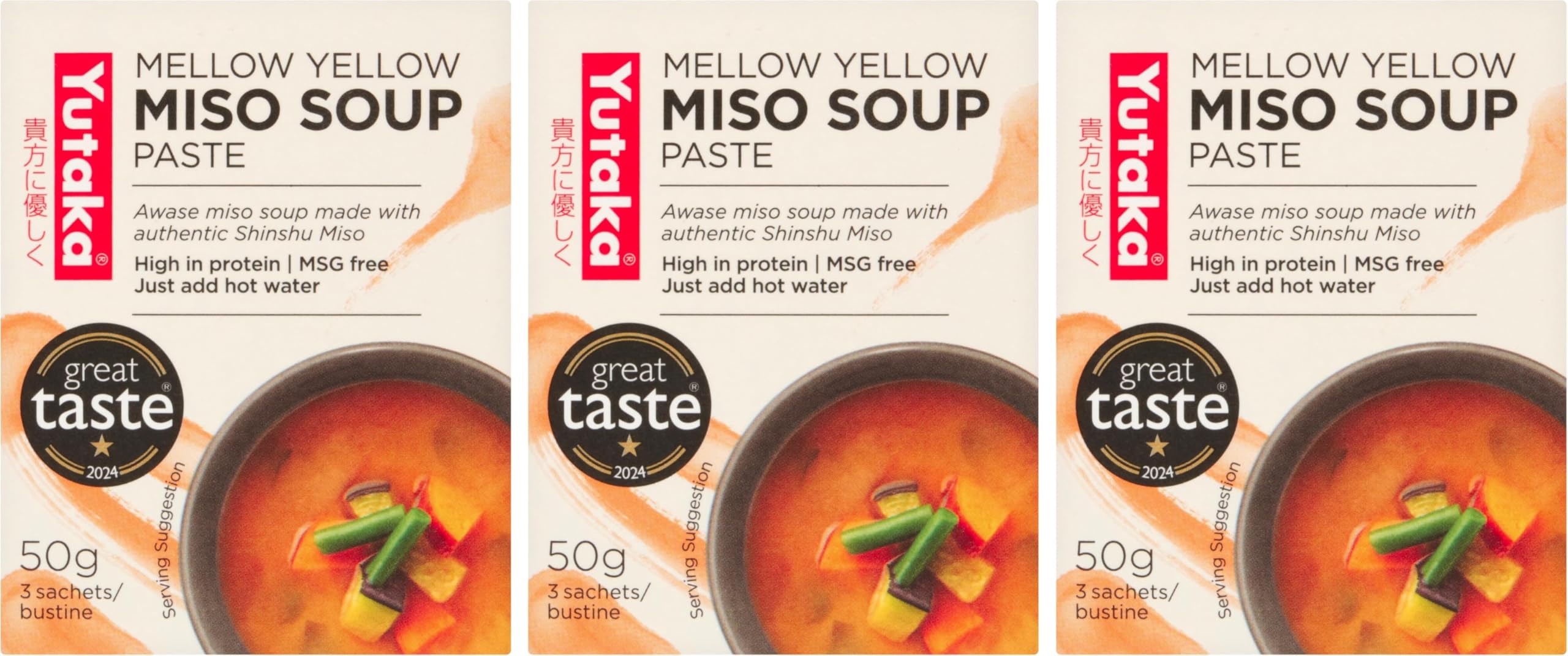 Yutaka - Mellow Yellow Miso Soup Paste, 50g (3 Sachets) - Japanese